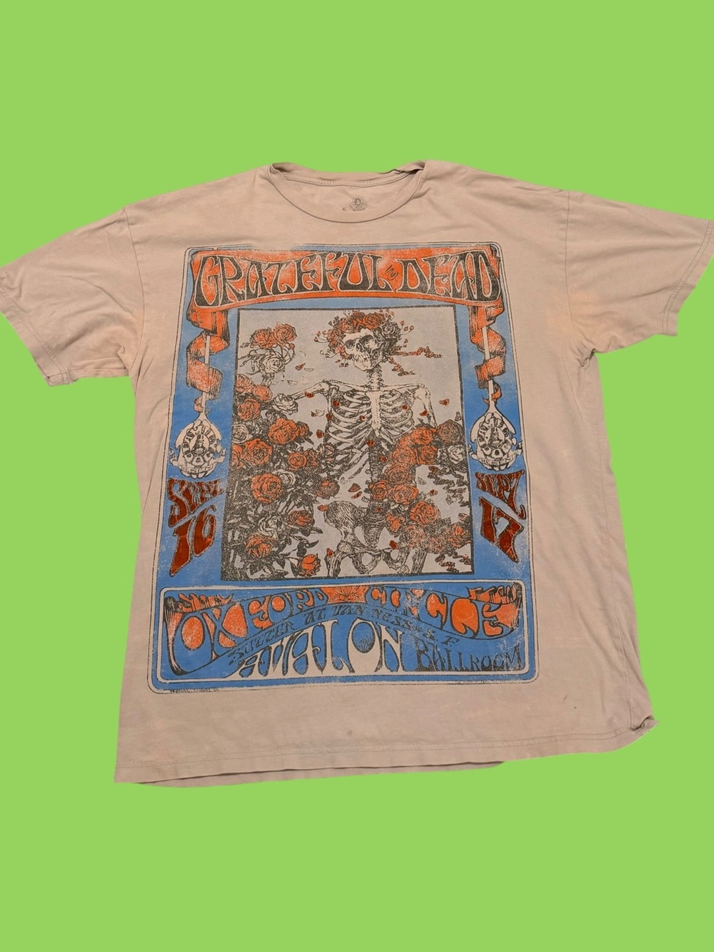 Vintage Grateful Dead Avalon Shirt 2009 Velvet Lettering XL Rhino Entertainment